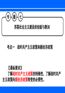 2015届一轮复习课件：必修二专题七_苏联社会主义建设的经验与教训