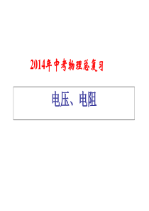 2014年中考《电压和电阻》