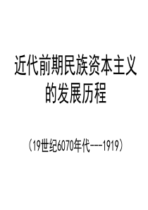 民族资本主义发展历程高三专题复习