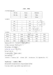剑桥国际少儿英语KB1的单词和句子复习总结[1]