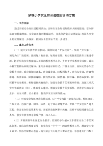 穿城小学安全知识进校园活动方案