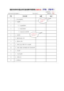 经费预算说明书 (样表,供参考)