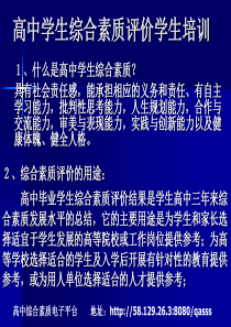 高中学生综合素质评价学生培训
