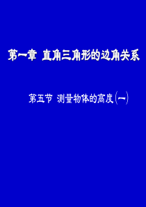 九年级数学(北师大版)测量物体的高度(一)演示文稿