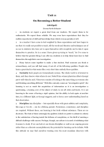 Unit 11 On Becoming a Better Student课文翻译综合教程三