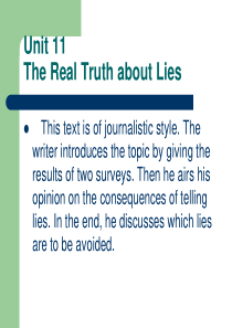 Unit 11 The Real Truth about Lies