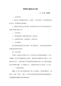 禁毒主题班会记录