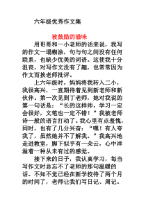 六年级优秀作文集