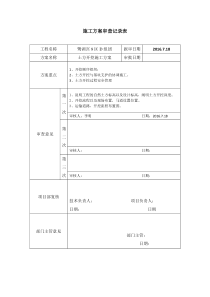 施工方案审查记录表(土方开挖施工方案)