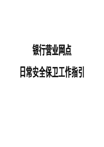 银行日常安全保卫工作指引