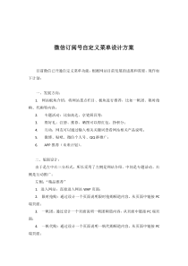 微信订阅号自定义菜单设计方案