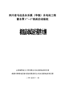 18永乐溪电站启动试运行程序大纲