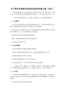 关于青年志愿者协会组织机构的实施方案