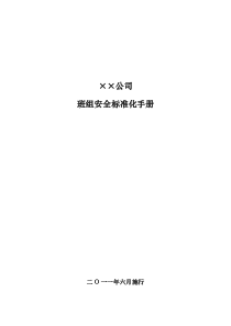 班组安全标准化手册