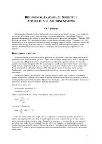 Dimensional Analysis and Similitude Applied to Soi