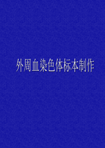 15外周血染色体标本制作