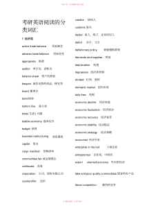 考研英语阅读分类词汇