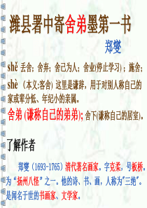 沪教版《潍县署中寄舍弟墨第一书》期末复习