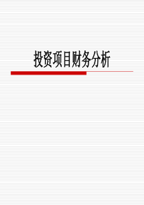 投资项目财务分析
