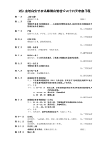 浙江省饭店业协会洛桑酒店管理培训十四天考察日程
