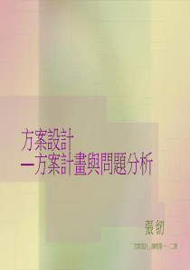 方案设计―方案计画与问题分析