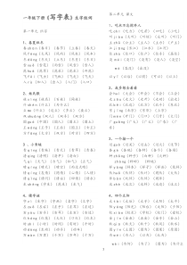 一年级下册生字表组词(可打印)