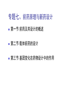 专题七 前药原理与新药设计