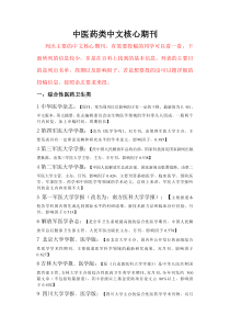 中医药类核心期刊
