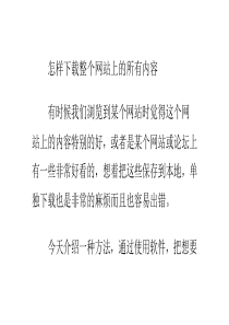 怎样下载整个网站上的所有内容