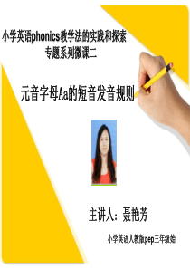 小学英语phonics教学法的实践和探索 专题系列微课二 元音字