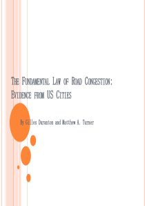 道路拥堵基本法则The Fundamental Law of Road Congestion