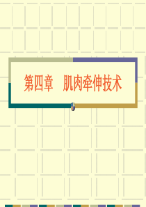 4 肌肉牵伸技术