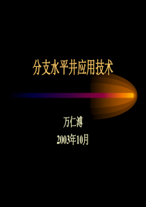 万仁溥-分支水平井应用技术