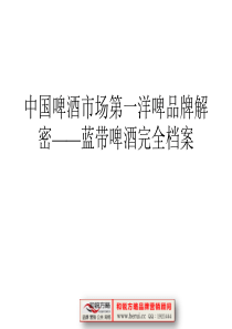 [和锐方略]中国啤酒市场第一洋啤品牌解密
