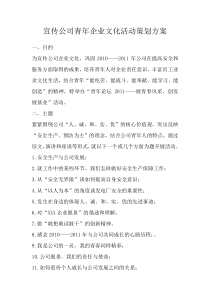 宣传公司青年企业文化活动策划方案