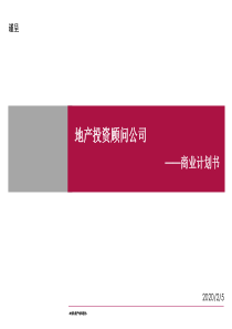 地产投资顾问公司商业计划书