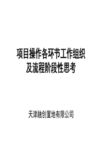 融创集团项目操作各环节工作组织及流程阶段性思考汇报