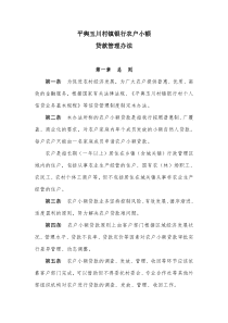 村镇银行农户小额贷款管理办法