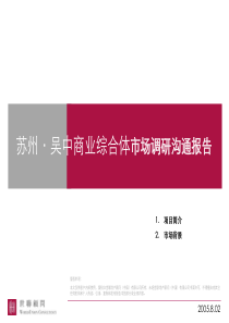 世联-苏州・吴中商业综合体市场调研沟通报告