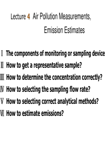 Lecture 4 Air pollution Measurements