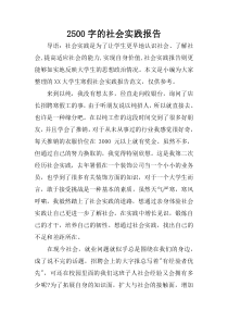 2500字的社会实践报告
