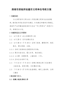 创建市文明单位考核方案
