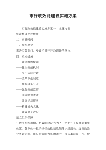 市行政效能建设实施方案