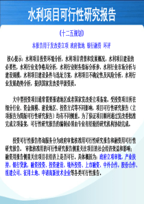 水利项目可行性研究报告