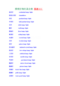 灯饰灯具英语词汇与照明术语精选_secret