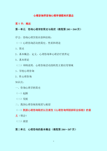 心理咨询师咨询心理学课程知识要点