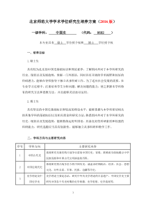 北京师范大学学术学位研究生培养方案(2016版)