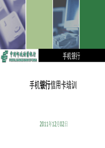 手机银行信用卡培训