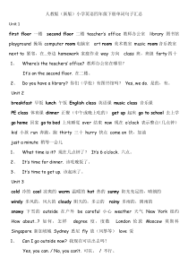 人教版(新版)小学英语四年级下册单词句子汇总