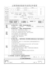 云南省就业创业失业登记表